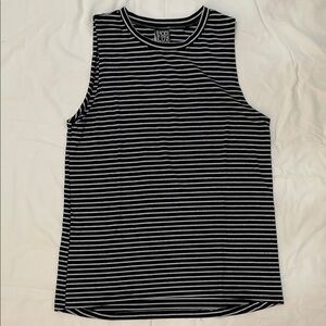 Black and White Striped Sleeveless Top